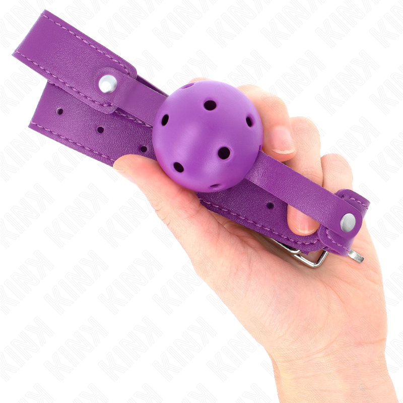 Balle gag respirant violet 4,5 cm - Kink - KINK COLLAR & GAG
