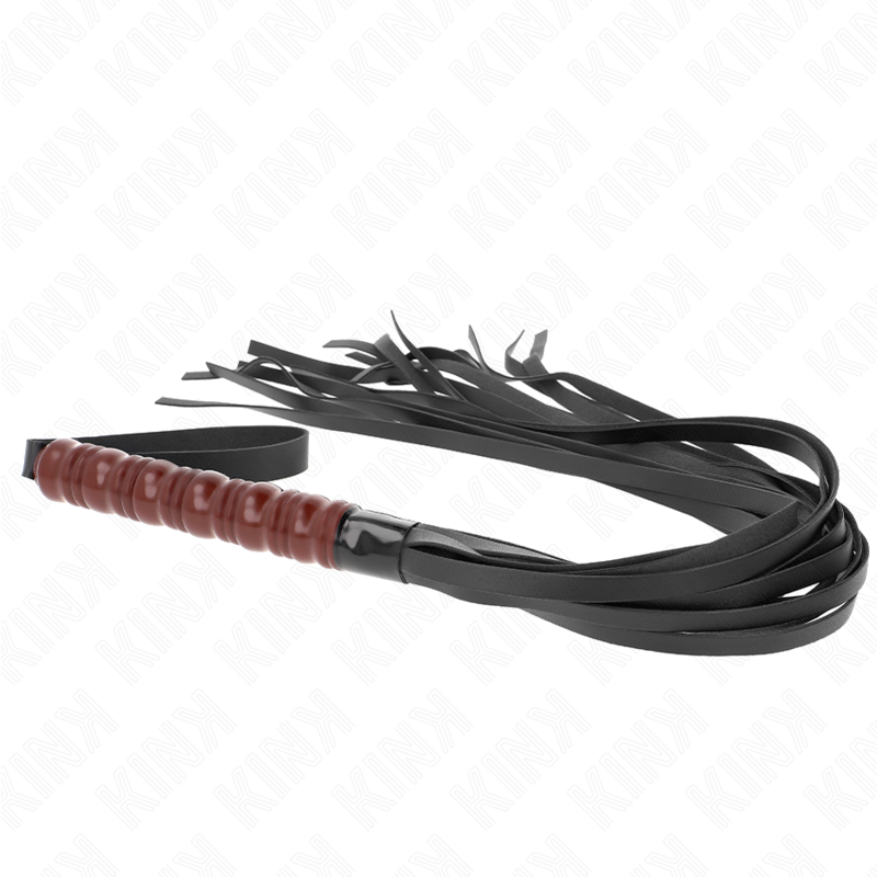 KINK - Martinet BDSM avec Poignée Couleur Acajou - 53 cm