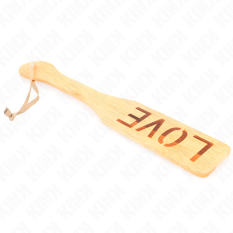 KINK - Paddle BDSM en Bambou avec Inscription "Love" - 32 cm