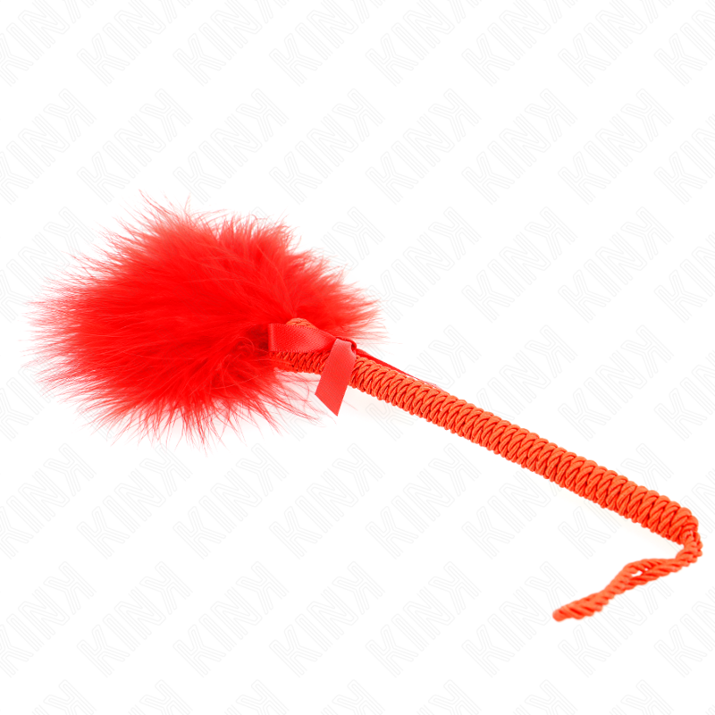 KINK – Baguette en Corde de Nylon Plumes Douces & Nœud Rouge