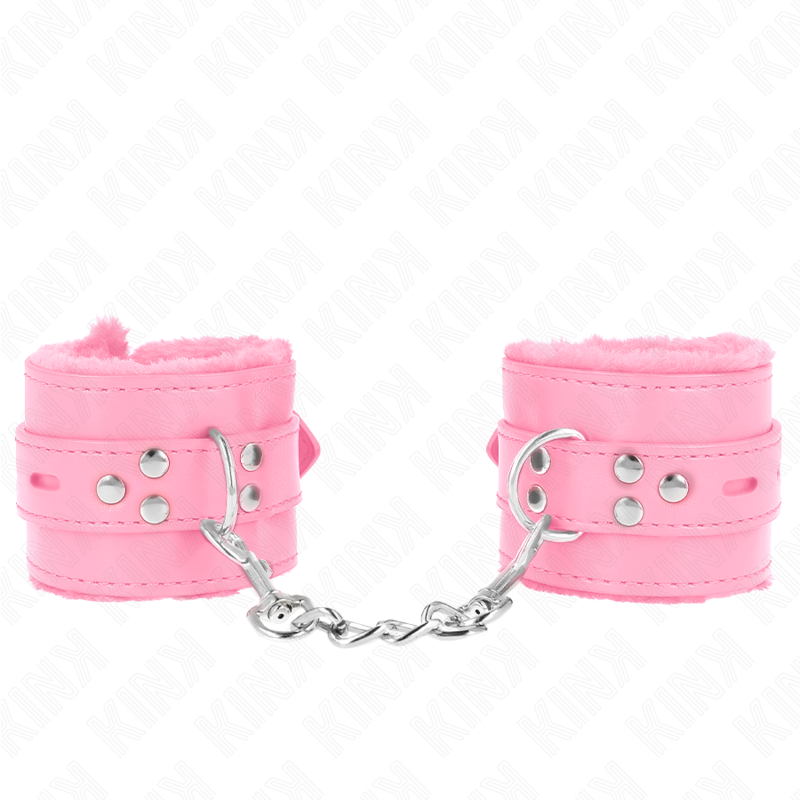 Bracelets Contrainte Fourrure Rose Réglables 17-29cm - KINK - KINK WRIST RESTRAINT