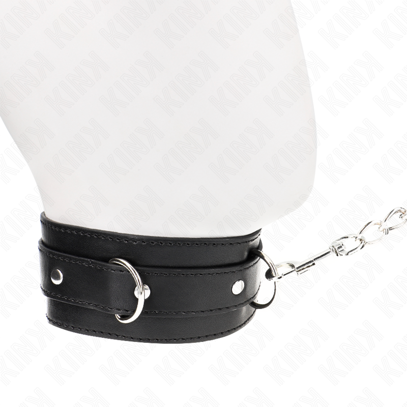 Collier Bondage avec Laisse Cuir Noir 65cm - KINK - KINK COLLAR & GAG