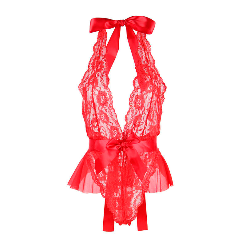 Body sexy à volants avec ceinture rouge taille S/M - Subblime - SUBBLIME BODIES