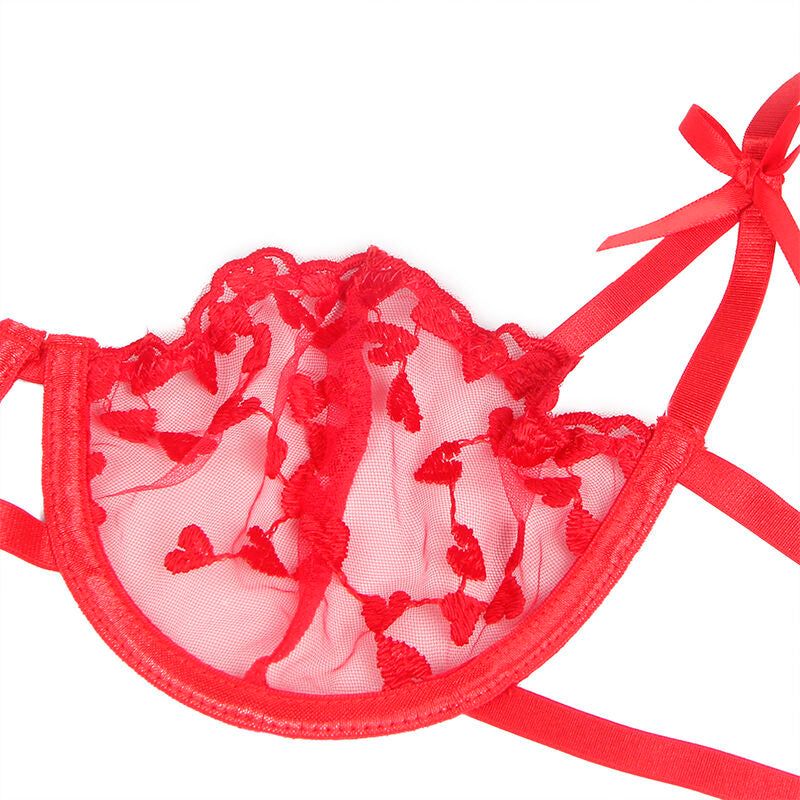 Ensemble lingerie imprimé cœur rouge S/M - Subblime - SUBBLIME SETS