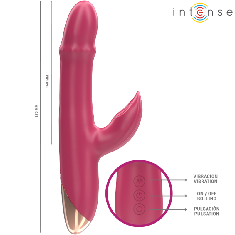 Vibromasseur Chloe Multifonction 3 en 1 Rouge - Intense