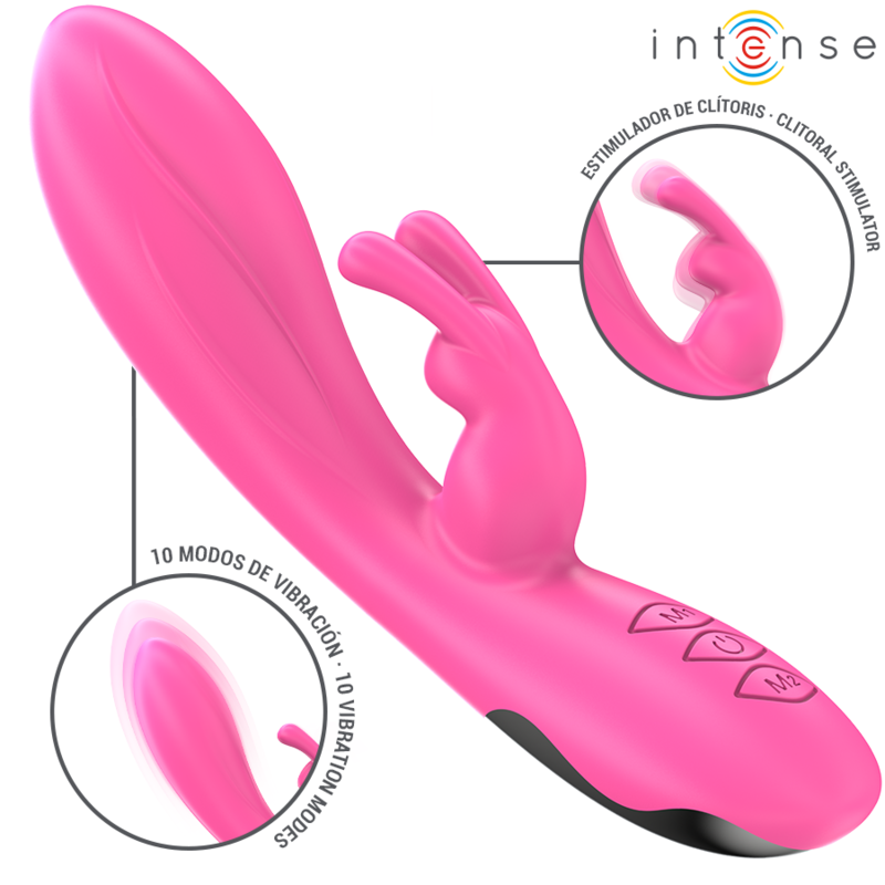 Vibromasseur Rabbit Randall Silicone Rose - Intense