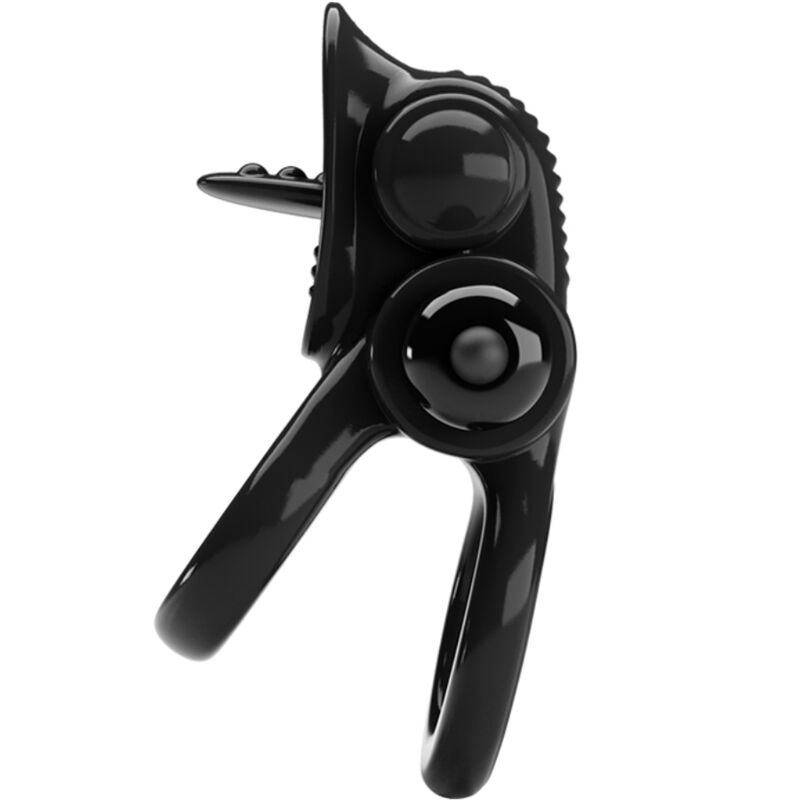 Anneau Vibrant Passionate Ring Double + Stimulateur Noir - Pretty Love