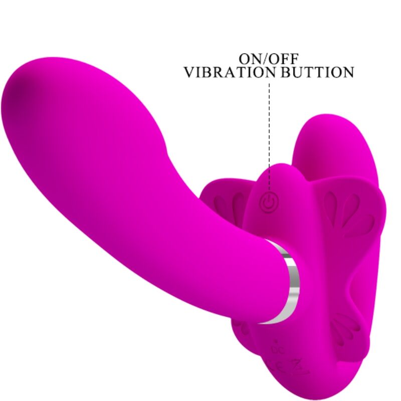 Strap-on Vibrant Double Valérie 12 Vibrations Violet - Pretty Love