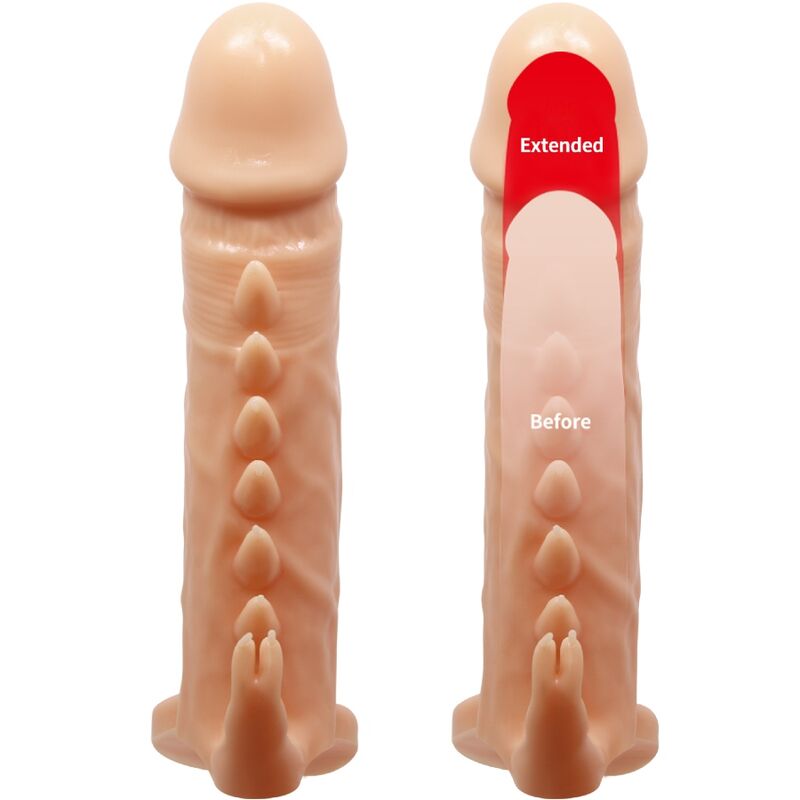 Manchon Pénis Vibrant + Stimulateur Clitoris Chair - Pretty Love