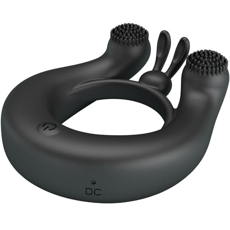 Anneau Vibrant Dahlia Stimulateur Clitoris Noir - Pretty Love