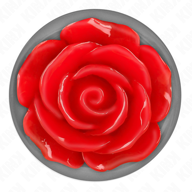 Plug anal métallique ornement rose rouge taille S - Kink - KINK PLEASURE PLUGS