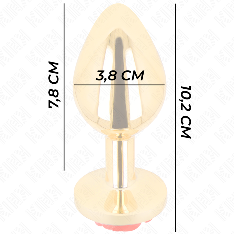 Plug anal métallique rose rouge taille L - Kink - KINK PLEASURE PLUGS