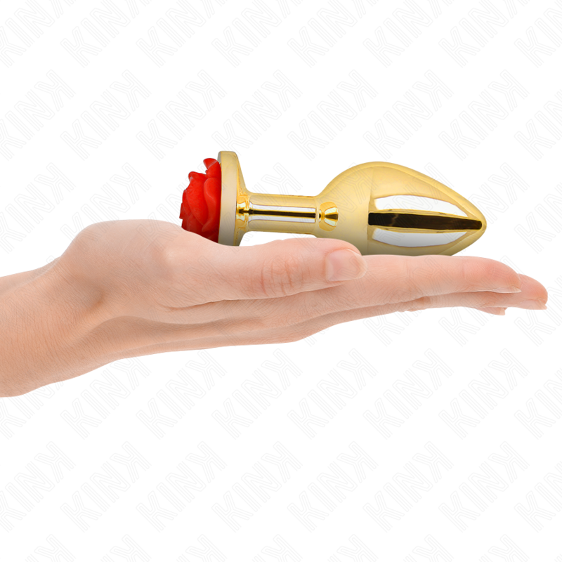 Plug anal métallique rose rouge taille L - Kink - KINK PLEASURE PLUGS