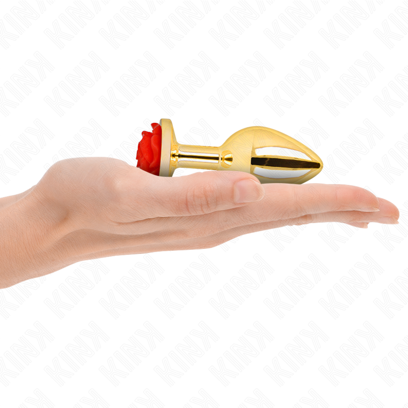 Plug anal métallique rose rouge taille M - Kink - KINK PLEASURE PLUGS