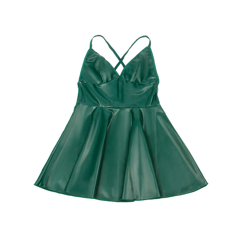 Robe à bretelles en cuir PU verte taille S/M - Subblime - SUBBLIME DRESSES