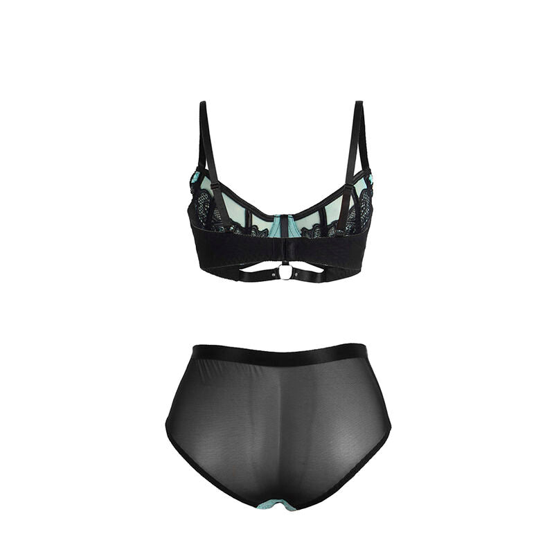Ensemble lingerie cuir verni vert zippé S/M - Subblime - SUBBLIME SETS