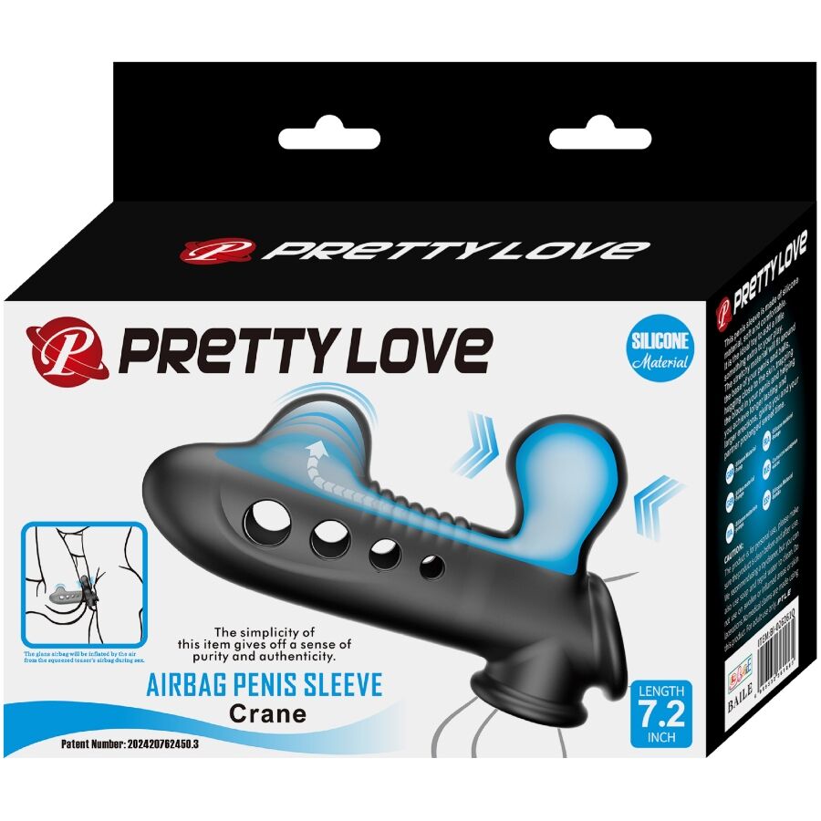 Gaine Pénis Gonflable Pretty Love Anneau Testiculaire Noir