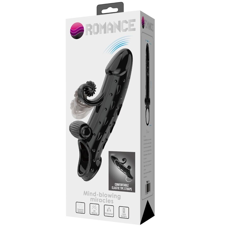 Romance - Gaine de Pénis Vibrant avec Anneau Testiculaire - Noir