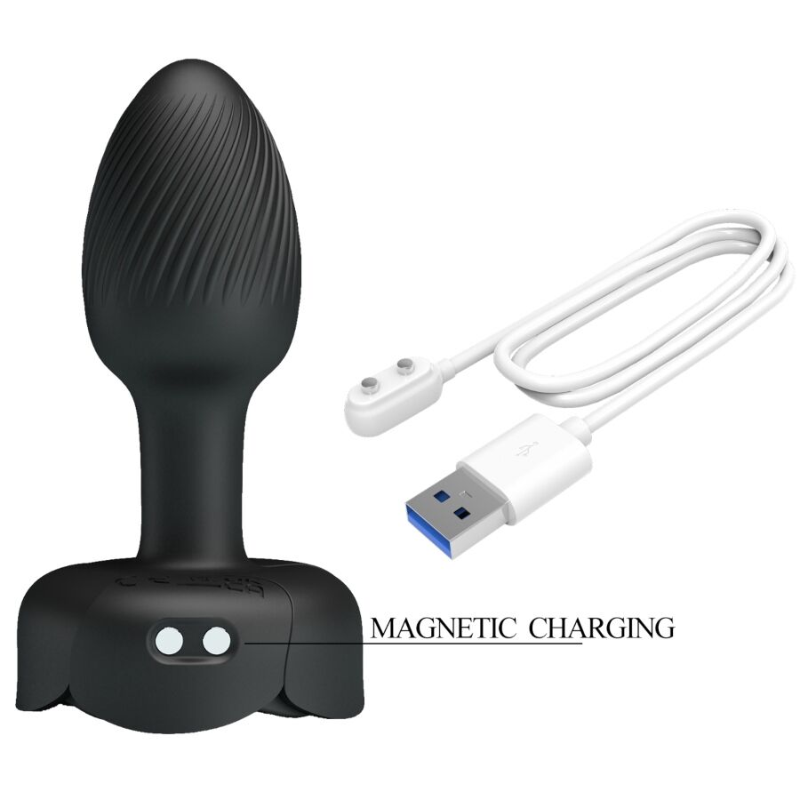 Plug Anal Vibrant Lumineux Olman LED Noir - Pretty Love