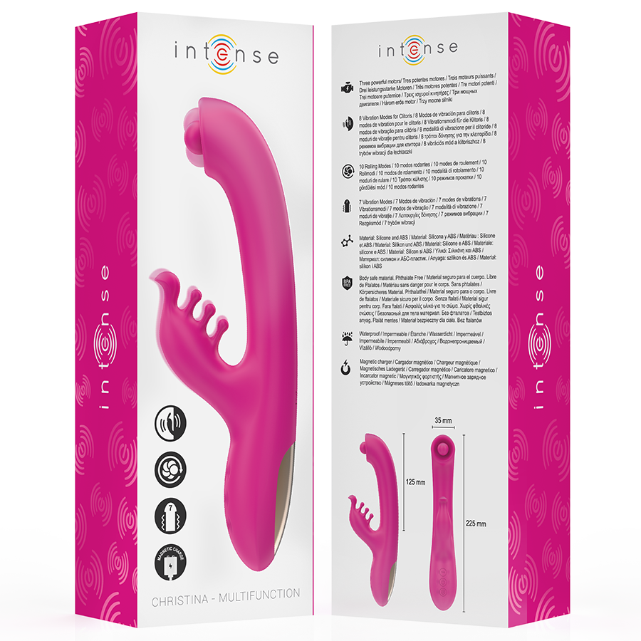 Vibromasseur Rabbit Christina 22,5cm Rose - Intense