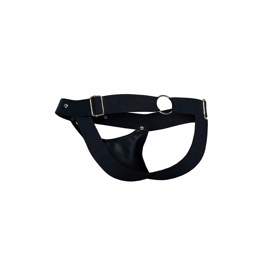 Jockstrap Peekabo Similicuir Noir Taille Unique - Dngeon - MOB