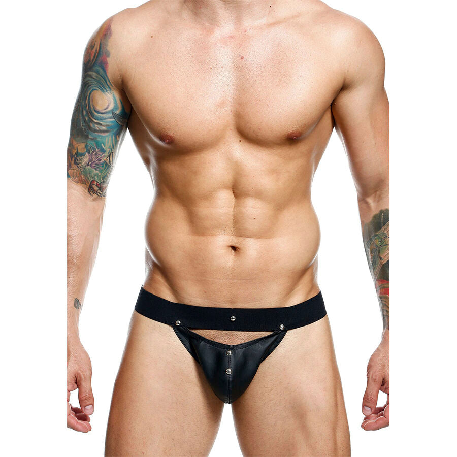 Jockstrap Peekabo Similicuir Noir Taille Unique - Dngeon - MOB