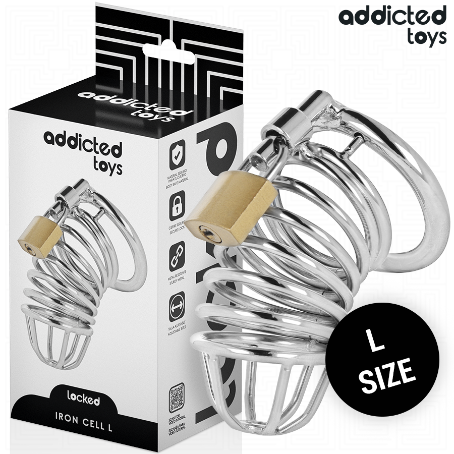 Cage Chasteté Iron Cell Métal Taille L - Addicted Toys