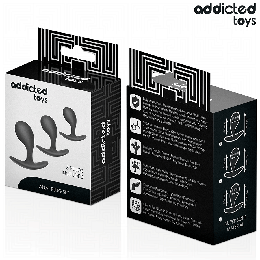 Lot 3 Plugs Anaux Progressifs Modèle 3 - Addicted Toys