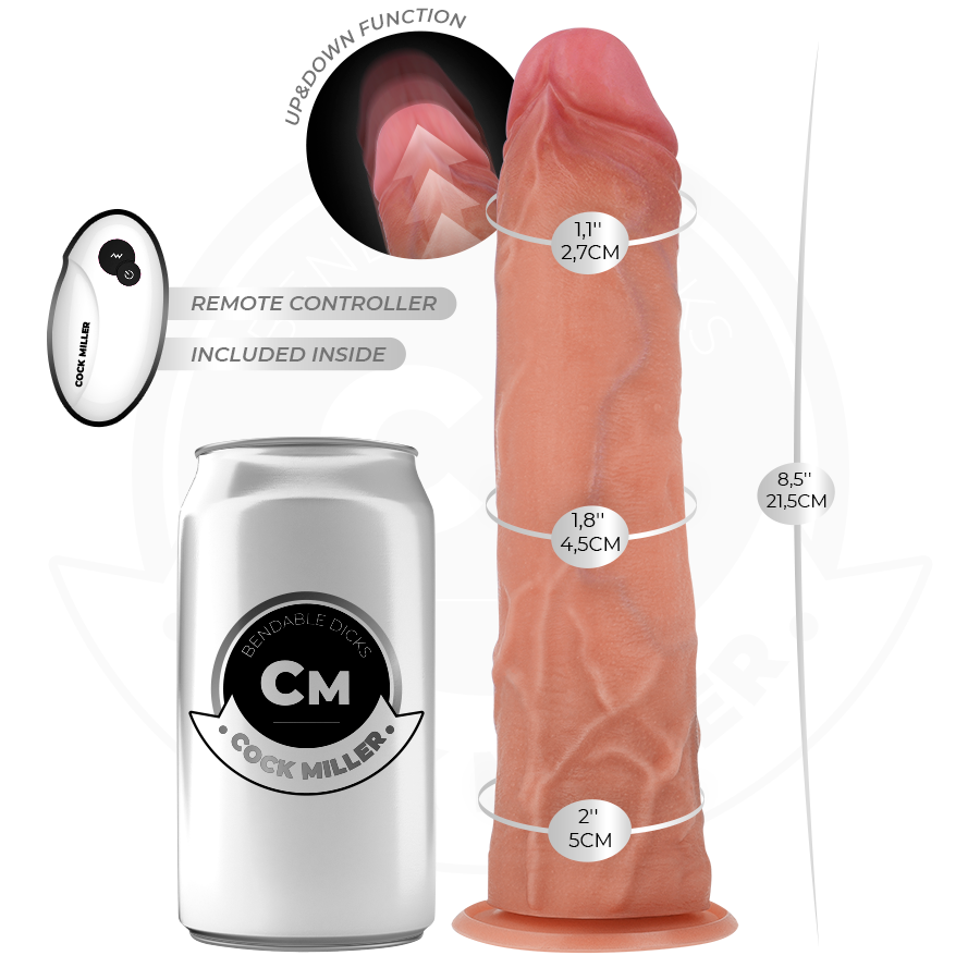 Gode Réaliste à Poussée Cock Miller 21,5cm - Télécommandé