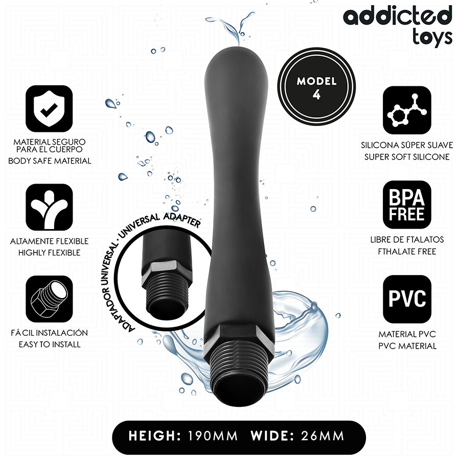 Nettoyeur Anal avec Adaptateur Universel Modèle 4 - Addicted