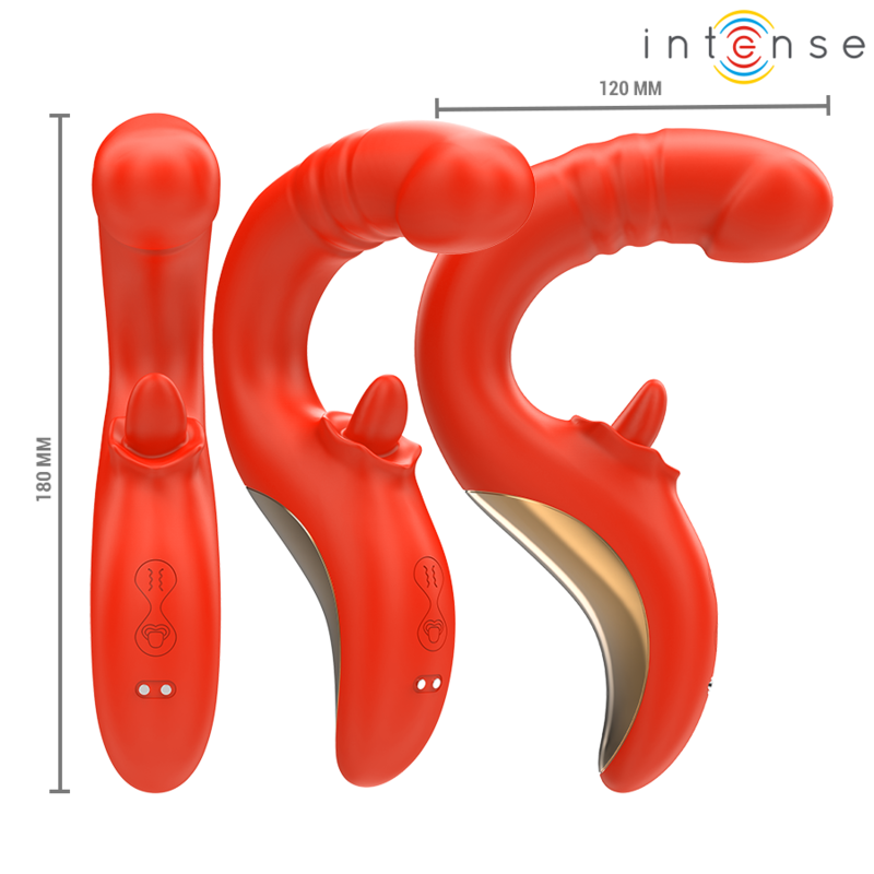 Vibrateur Double Stimulation Paulina en U Rouge - Intense