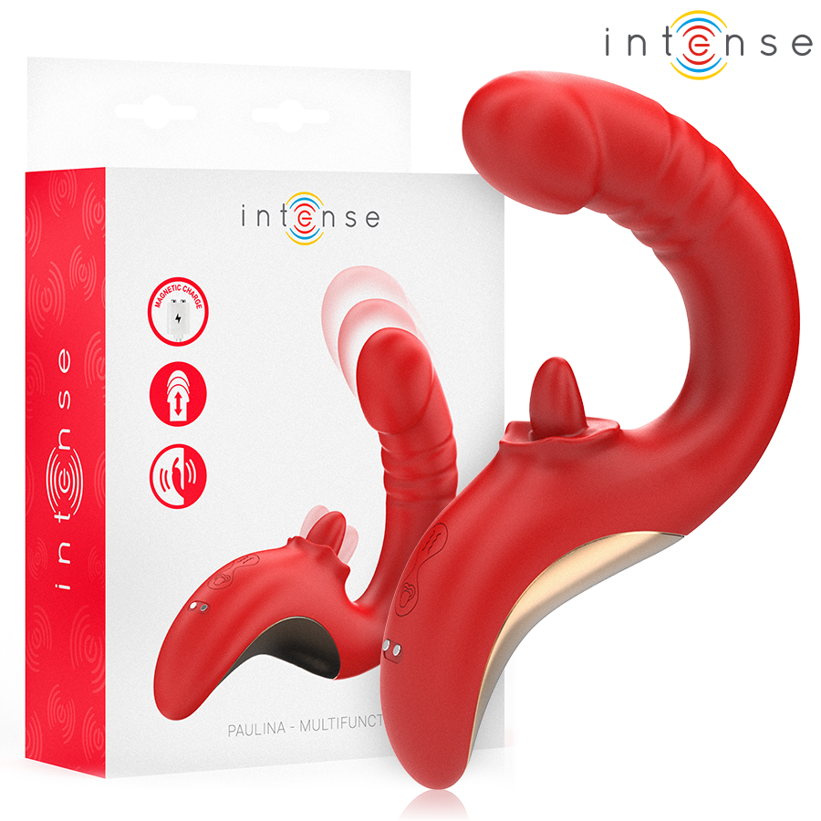 Vibrateur Double Stimulation Paulina en U Rouge - Intense