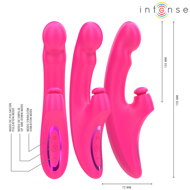 Vibromasseur Multifonction EMI 3 en 1 Rose - Intense