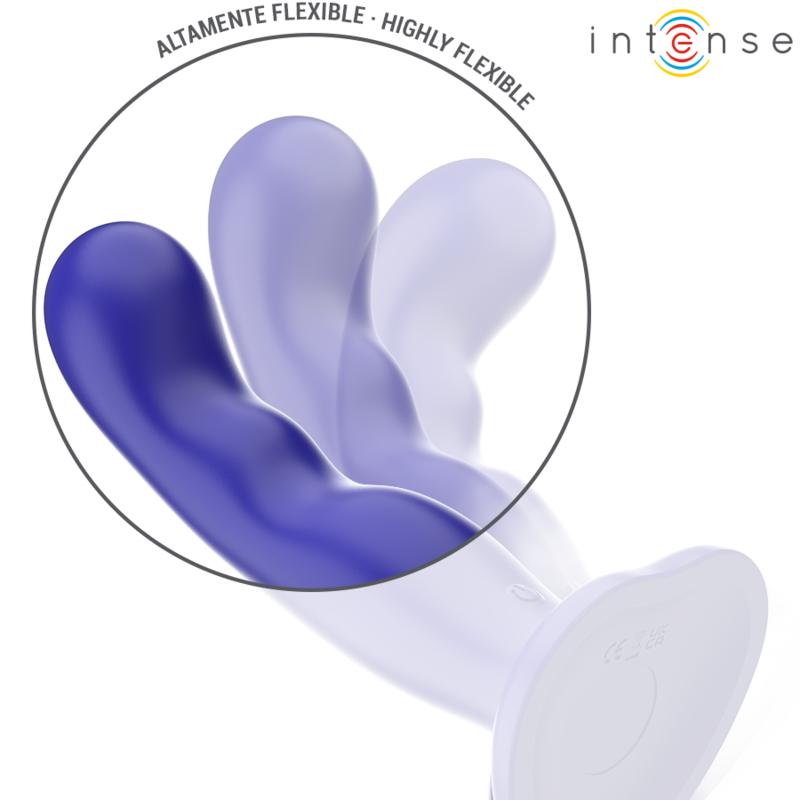 Vibromasseur Shorty Texturé Bleu avec Ventouse - Intense