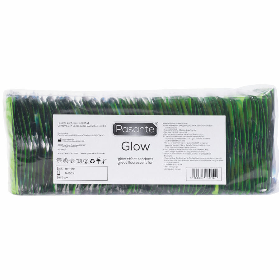 Préservatifs Phosphorescents Glow Verts 144 unités - Pasante - PASANTE