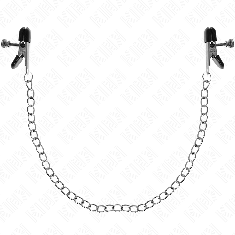 Pinces à Tétons Chaîne Plate Argent 34 cm - KINK - KINK NIPPLE GRIP