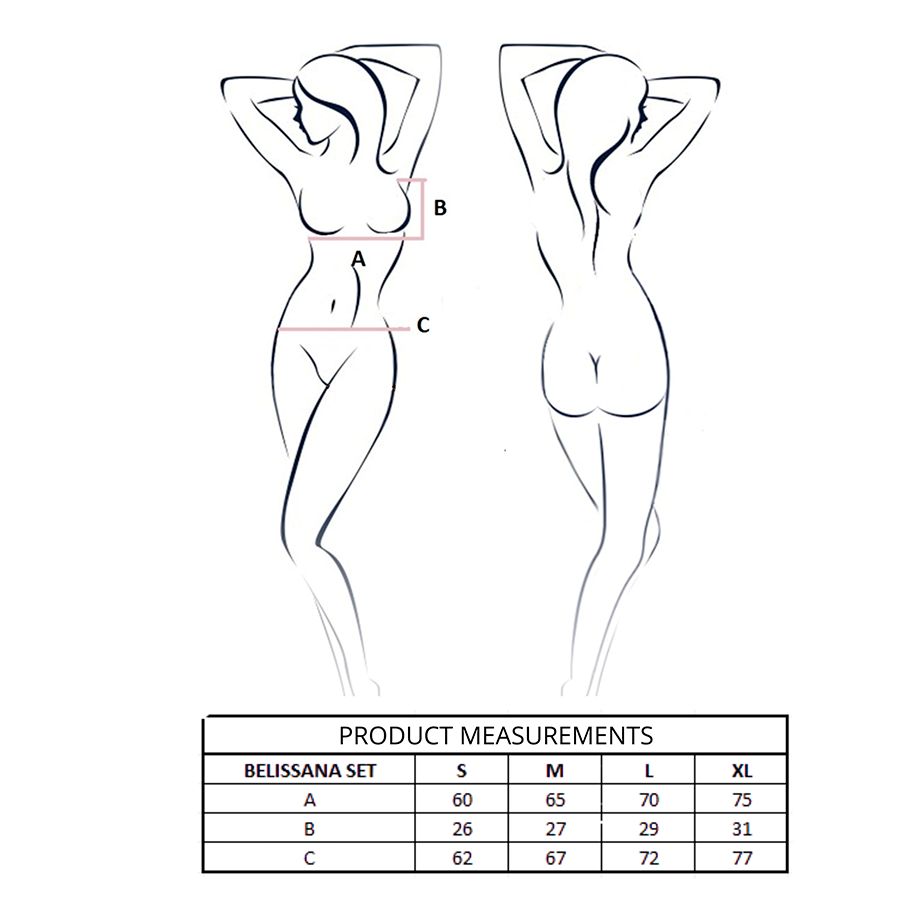 Ensemble Lingerie Soutien-Gorge + String Belissana Noir S/M - Passion