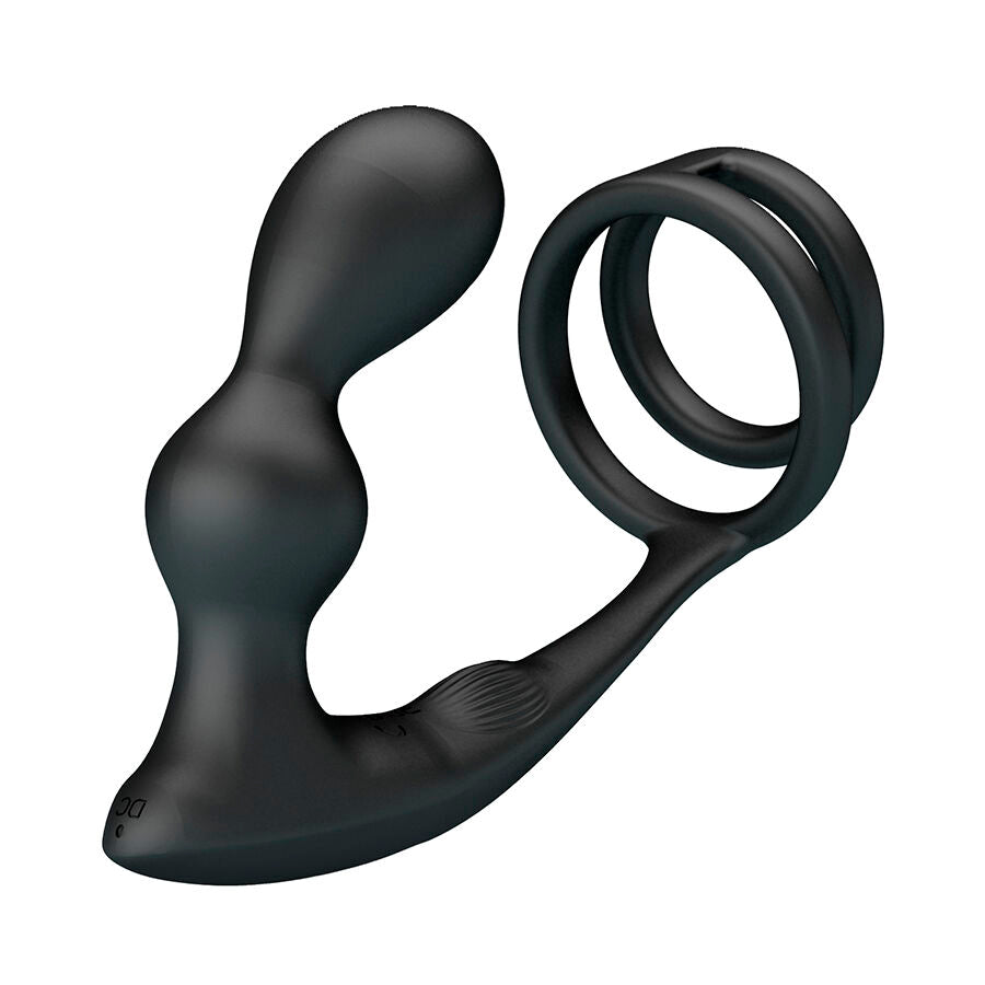 Anneau Pénien Vibrant avec Plug Anal Mr Play Noir - Mr Play