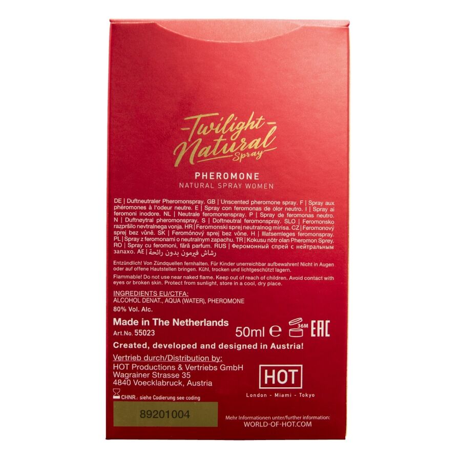 Spray Phéromones Femme Twilight Inodore 50ml - HOT