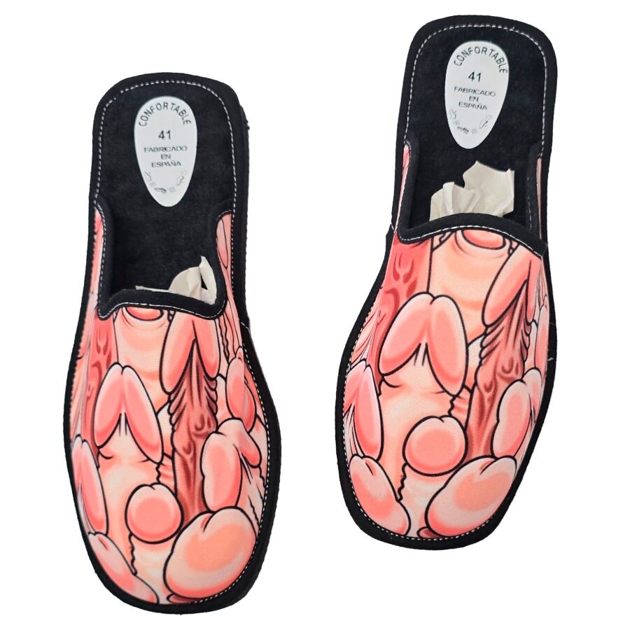 Chaussons Humoristiques Pénis Grande Taille 42-44 - Diablo Picante