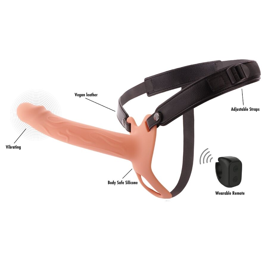 Manchon Pénien Vibrant Inferno avec Strap-On 20 cm - Hidden Desire - HIDDEN DESIRE