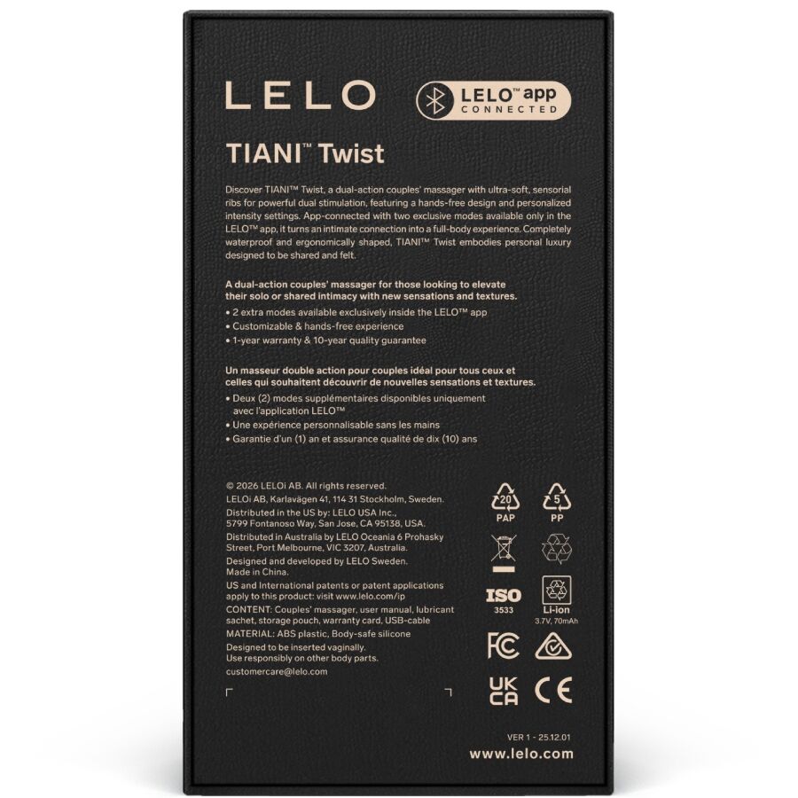 Vibrateur pour Couples Tiani Twist Lavande - LELO