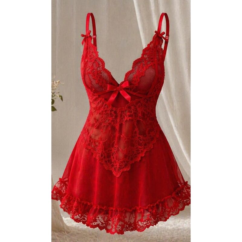 Ensemble Nuit T-Shirt + Culotte Rouge 2028 - Livco Corsetti Sets