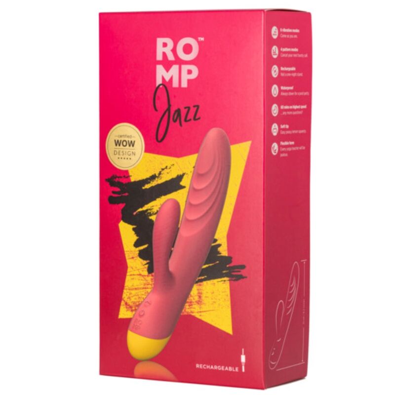 Vibromasseur Lapin Jazz Rouge Rechargeable USB - ROMP