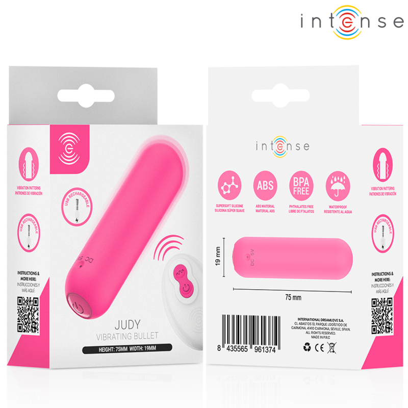 Vibromasseur Judy Rechargeable Télécommande Rose - Intense