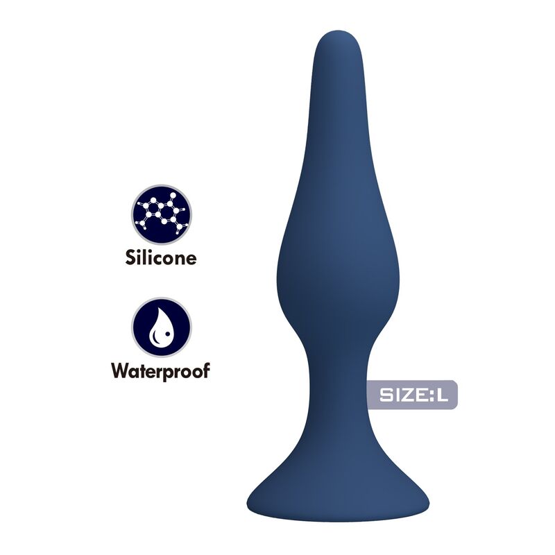 MR PLAY - PLUG ANAL EN SILICONE SLIM BLEU L