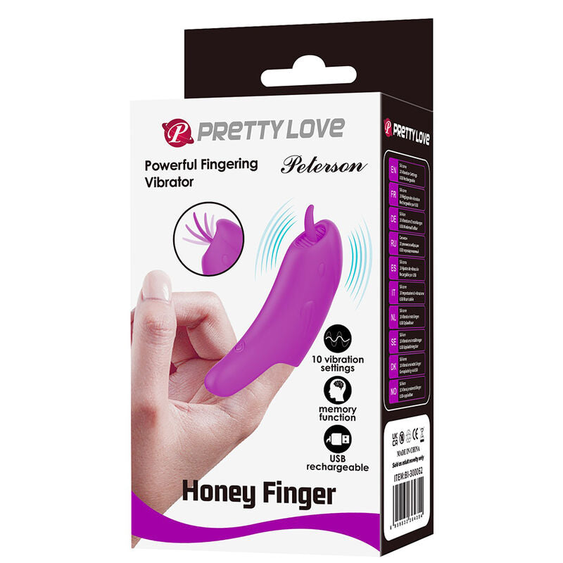 PRETTY LOVE - PETERSON HONEY FINGER VIBRATEUR À DOIGTS RECHARGEABLE VIOLET