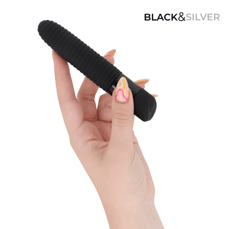 BLACK & SILVER - VIBRATEUR USB RECHARGEABLE JOSEPH AVEC AFFICHAGE LED