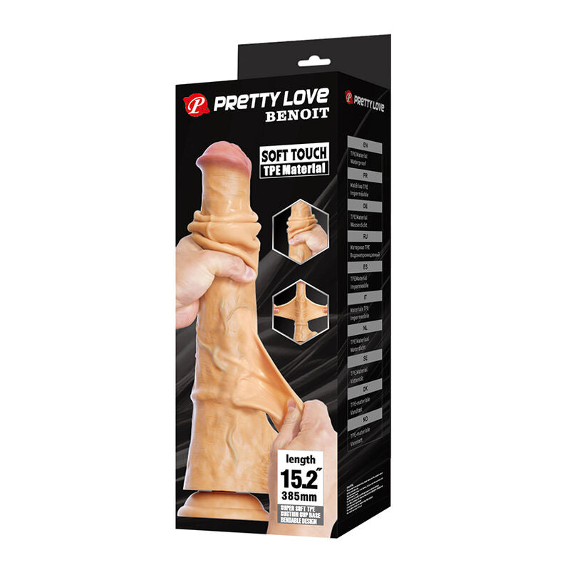 PRETTY LOVE - BENOIT GODEMICHET RÉALISTE TOUCHER DOUX AVEC PEAU GLISSANTE 38,5 CM NATUREL