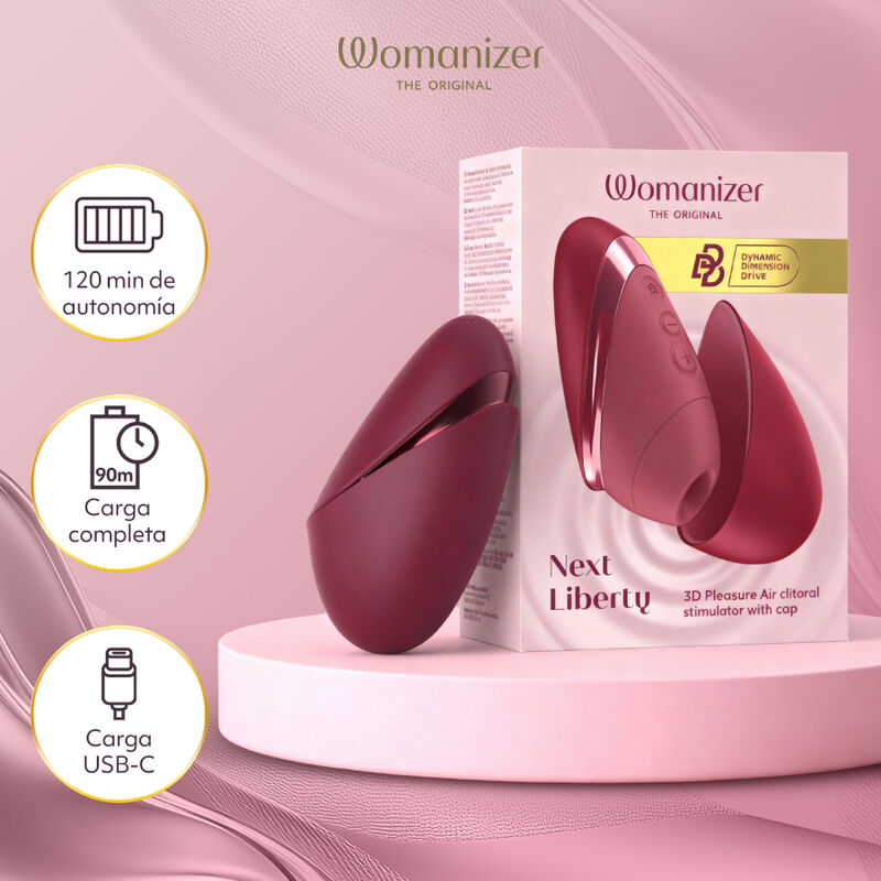 WOMANIZER - STIMULATEUR CLITORIAL À SUCCION NEXT 14 NIVEAUX D'INTENSITÉ BORDEAUX
